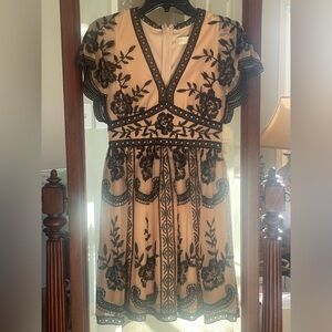 Altar'd State Black Floral Lace Mini Dress